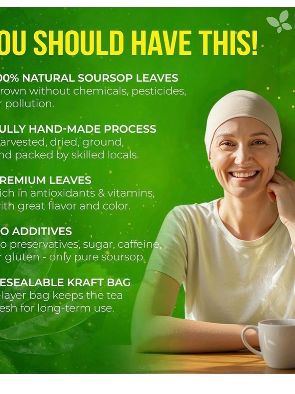 Fresh Drink US Premium Soursop Dried Leaves - Green Packaging - Picture 3 of 4